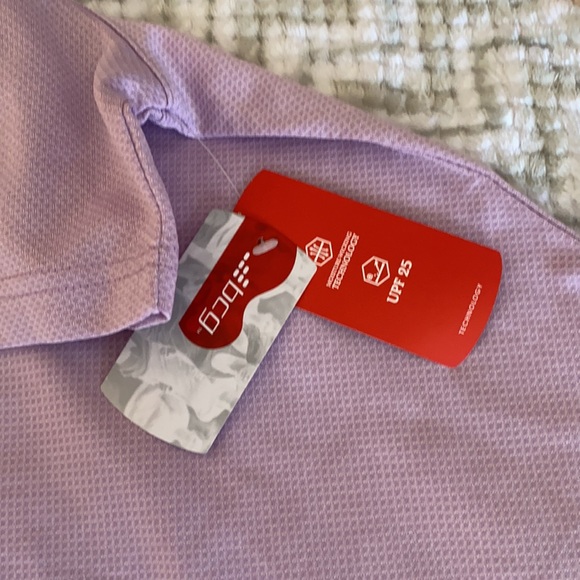 Men’s golf textured polo, orchid bloom color. XL - Picture 4 of 6